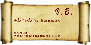 Vörös Benedek névjegykártya
